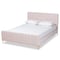 Baxton Studio Nami Modern Glam and Luxe Light Pink Velvet Fabric and Gold Finished Full Size Platform Bed 174-11184-Zoro - alternate 1